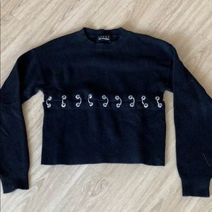 Kooples Sport cut out sweater with metal detail